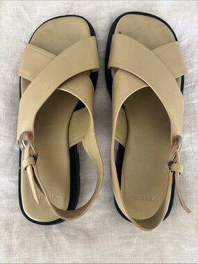Vince Tan Crisscross Slingback Sandals
